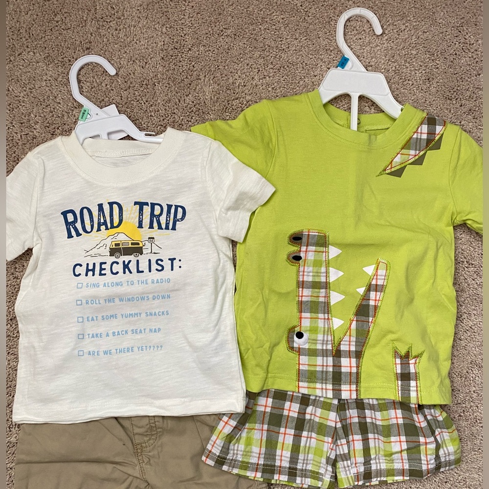 Boys matching summer outfit sets, size 18 months
